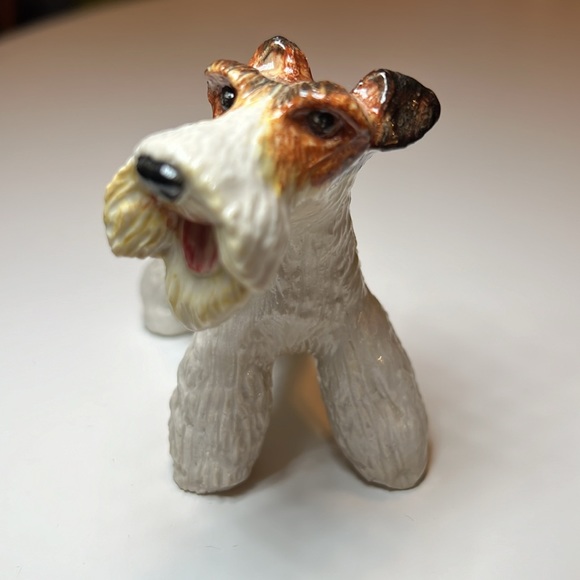 Blue Witch small fox terrier porcelain dog figurine - Picture 2 of 6